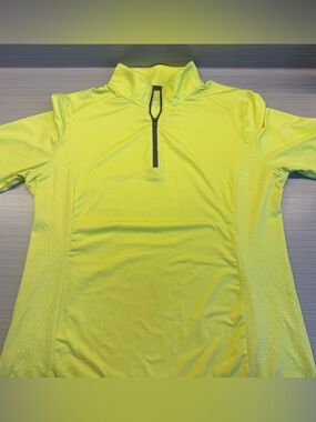 Dover Saddlery Neon Yellow Quarter-Zip Equestrian Riding Top